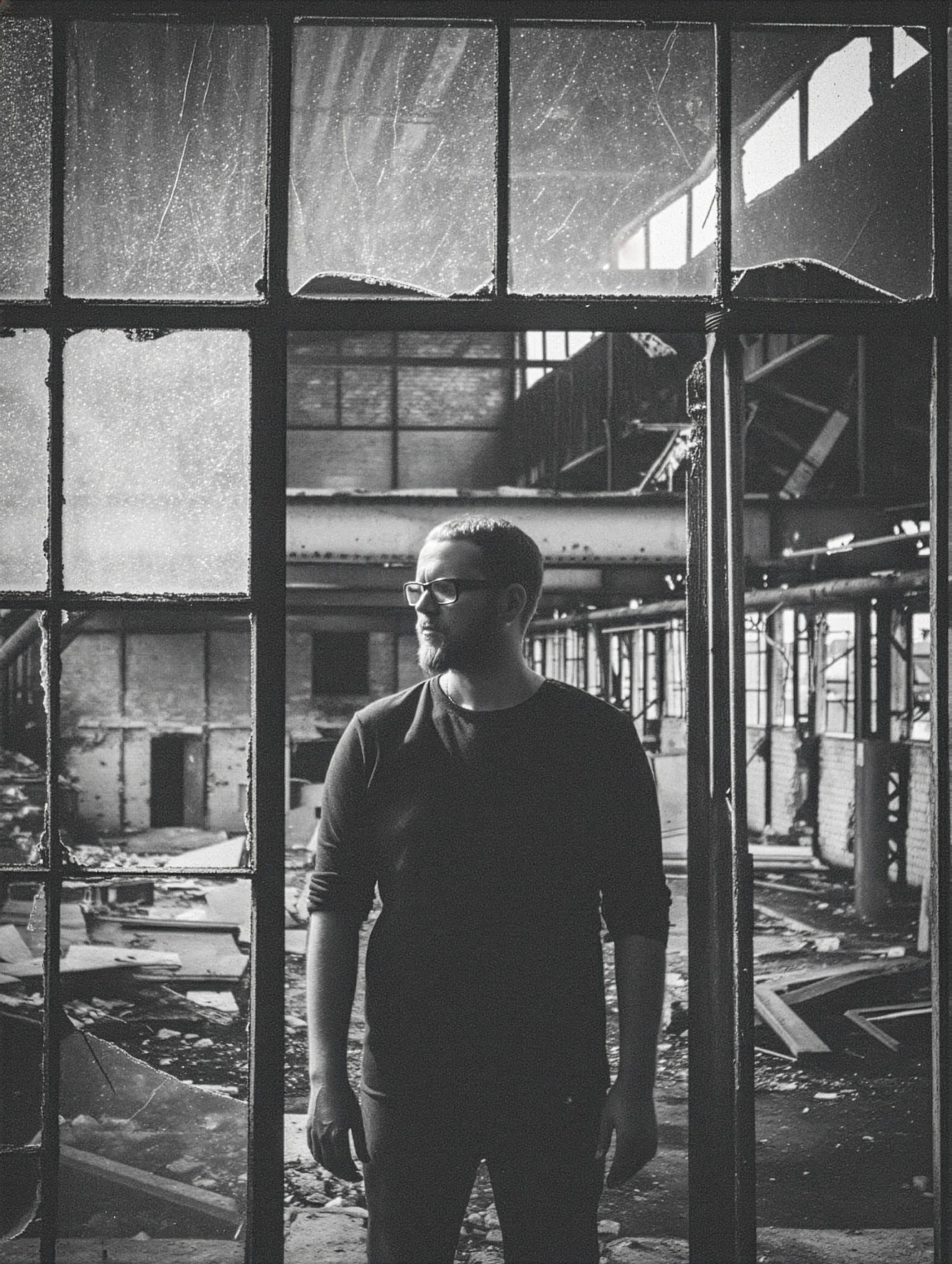 Portrait of Alexander Kowalski in an industrial building.